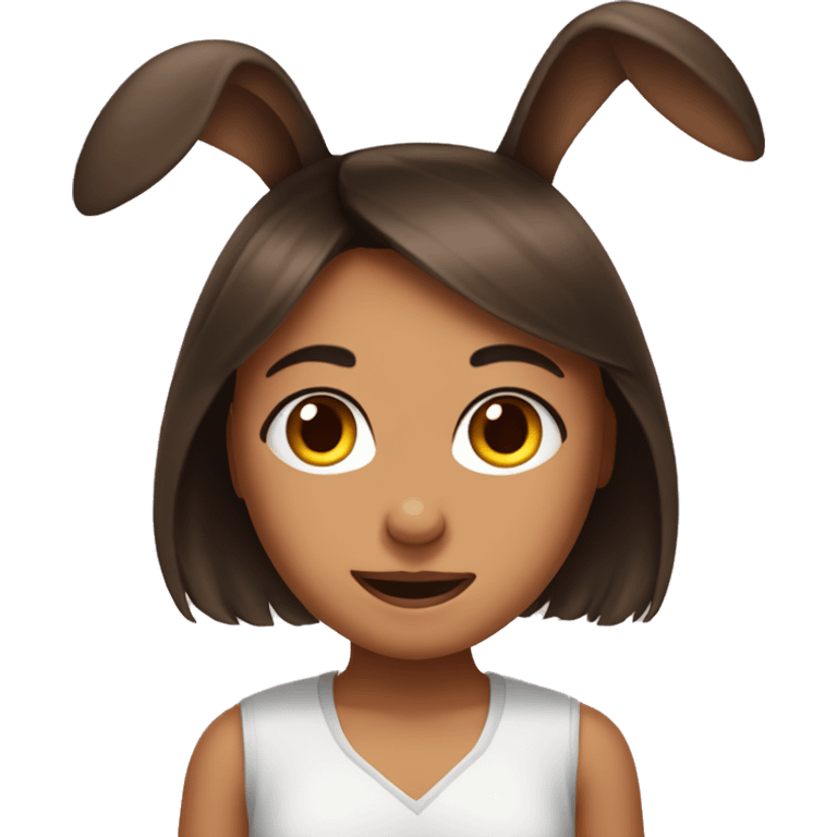 brune girl bunny ear emoji