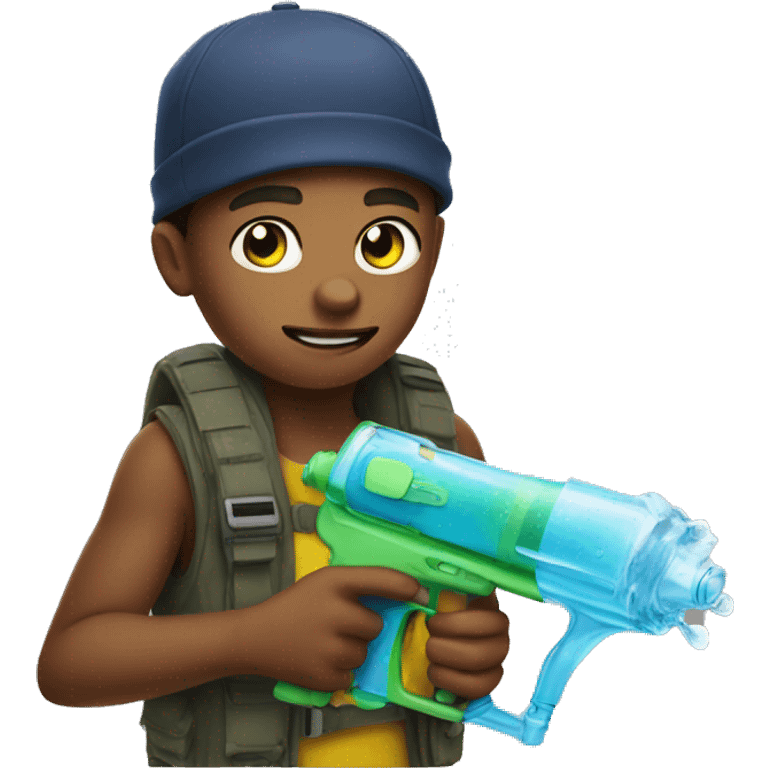 Cool kid with water gun emoji