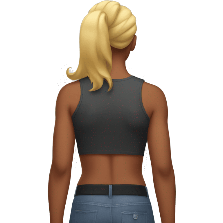 woman from behind with big musles emoji