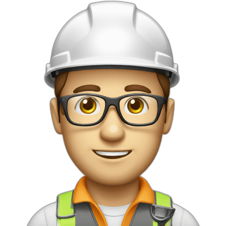 Construction engineer with safety glasses Caucasian emoji