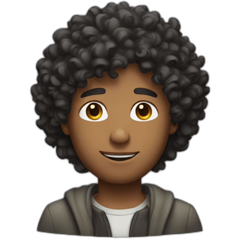 semi-bold-guy with curly hair emoji