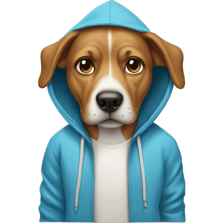 Dog wearing a hoodie emoji