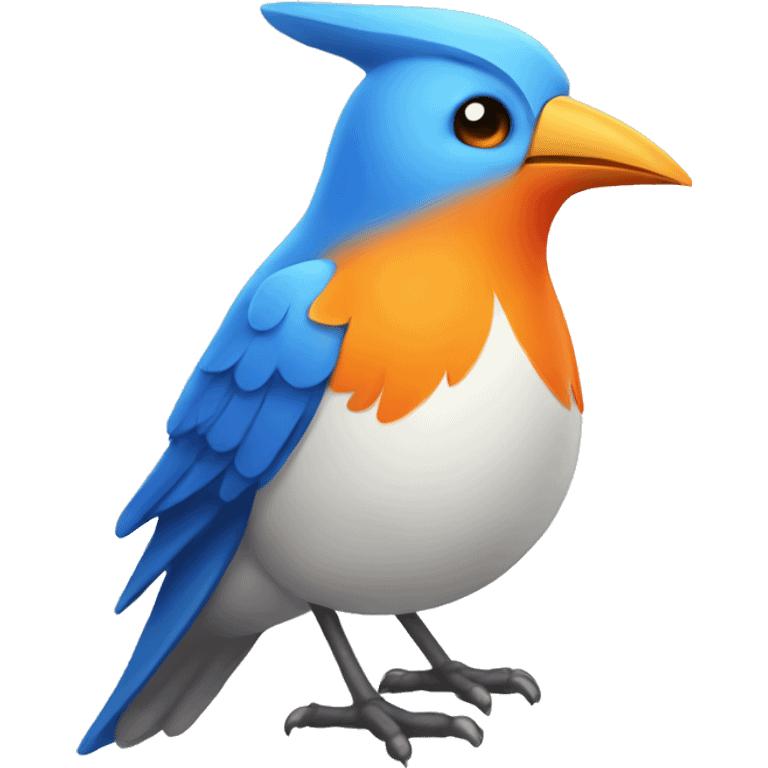 stoic blue bird with an orange beak emoji