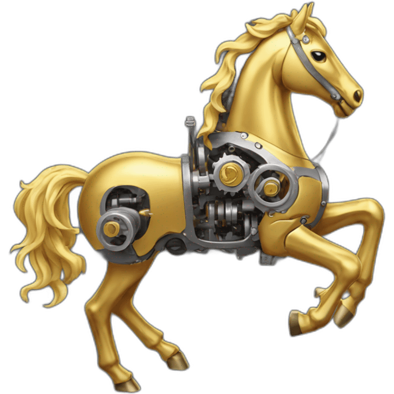 Mechanical golden  horse emoji