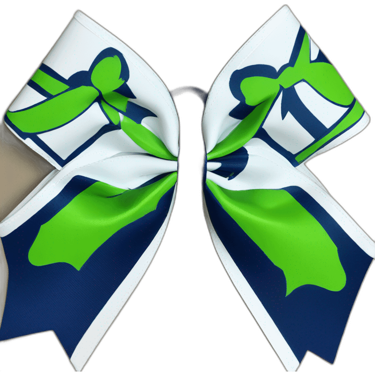 Maces Wolfpack cheerleading bow, white green navy blue emoji