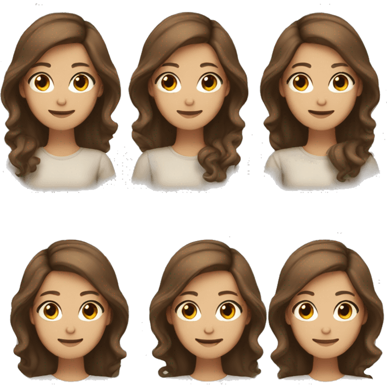 female waving with brown hair and brown eyes long wavy hair emoji