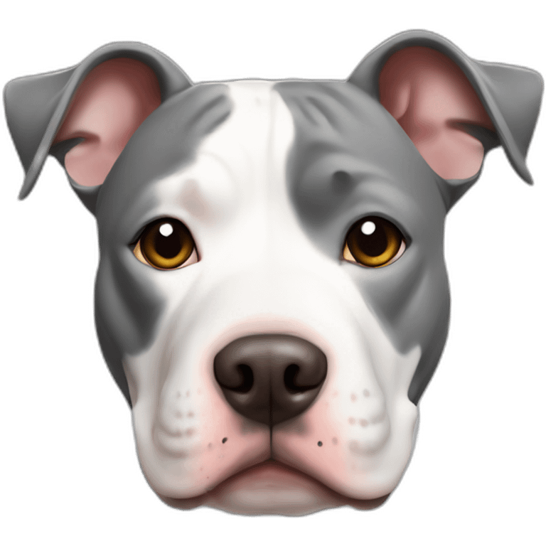 Pit bull with grey marks on his head emoji