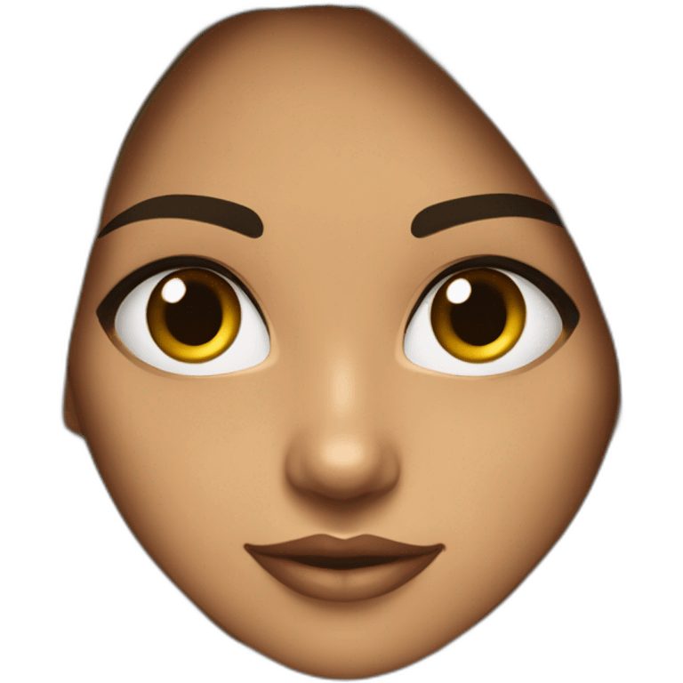 Chica morena ojos negros melena larga negra y pestañas largas emoji