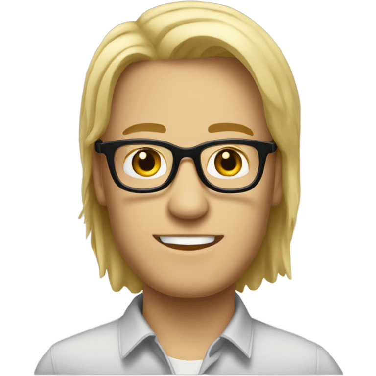 medium long blonde guy with black glasses emoji