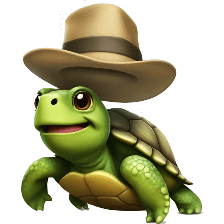 Turtle wearing hat emoji