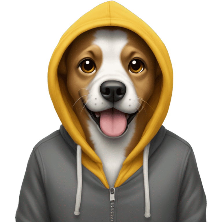 Dog waring a hoodie emoji