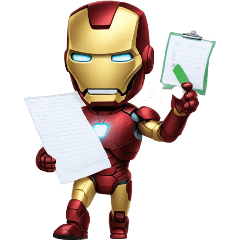 ironman holding a check list emoji