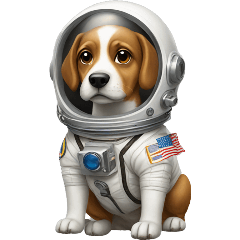 a dog with a astronaut  emoji