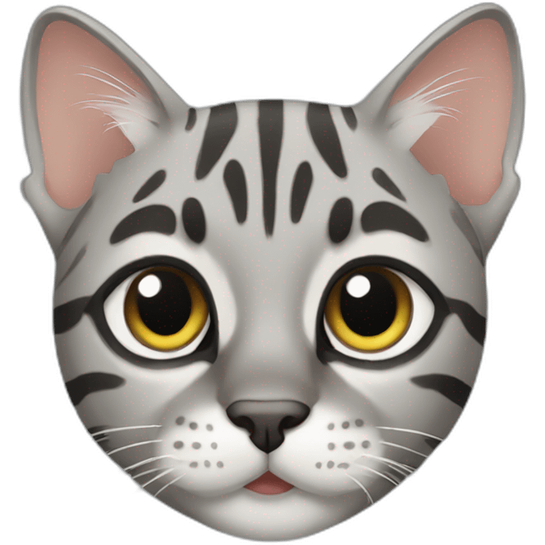 grey bengal cat emoji