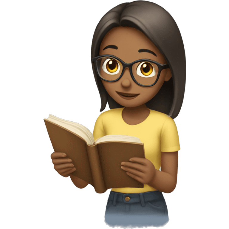 a girl who s reading emoji