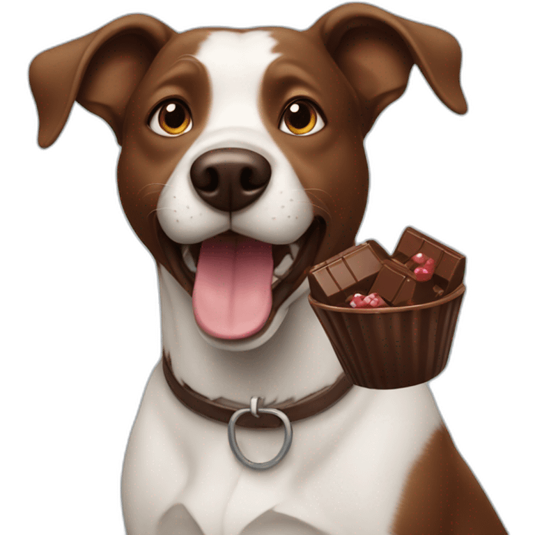 dog eating chocolate emoji