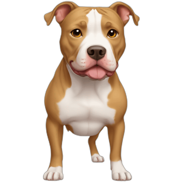 Tan and white pitbull emoji