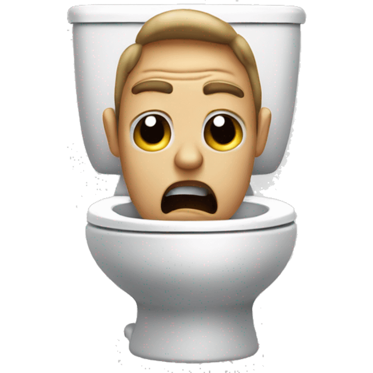 Toilet that looks scared emoji