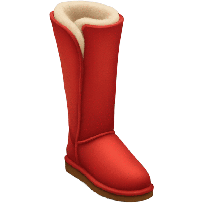 Red pair of UGG Fur boots. emoji