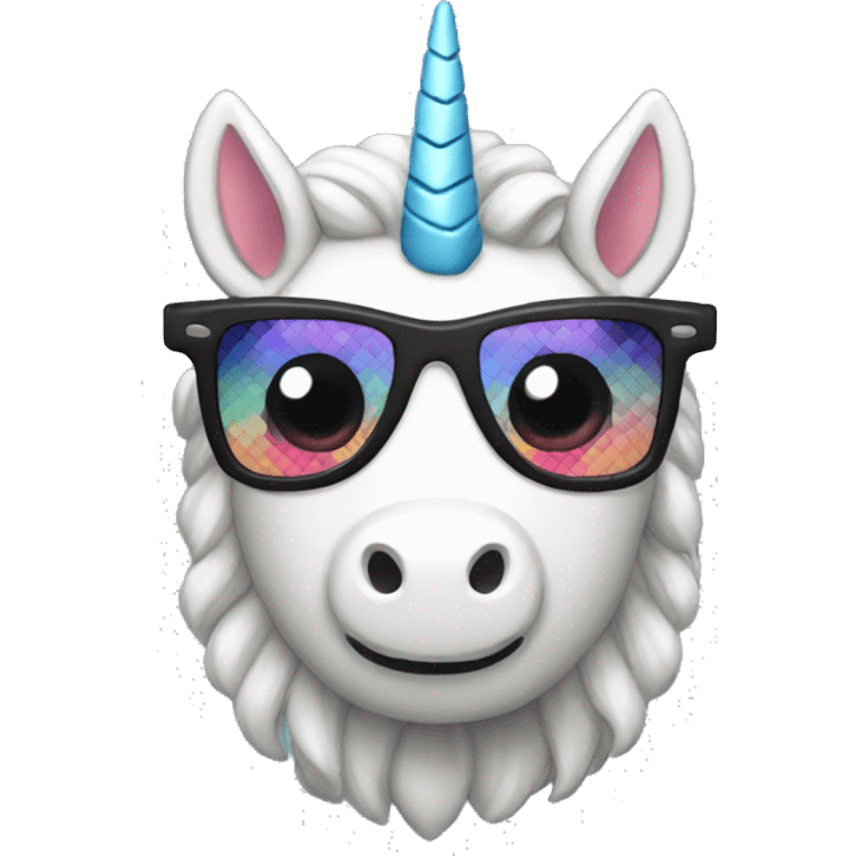 sunglass unicorn pixel emoji