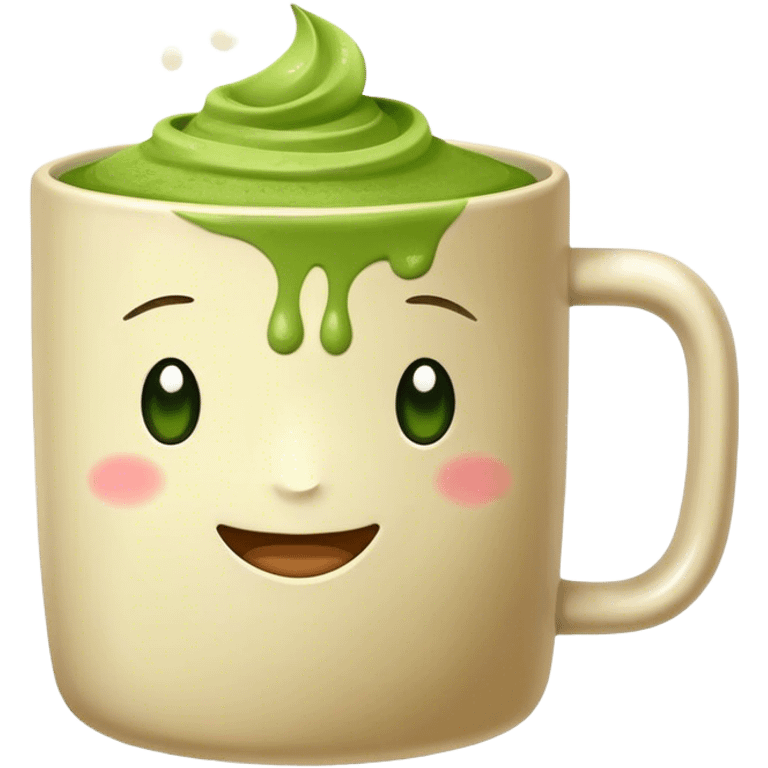 realistic looking matcha in all beige mug emoji