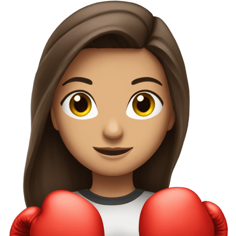 à beatiful long hair brunette with boxer gloves emoji