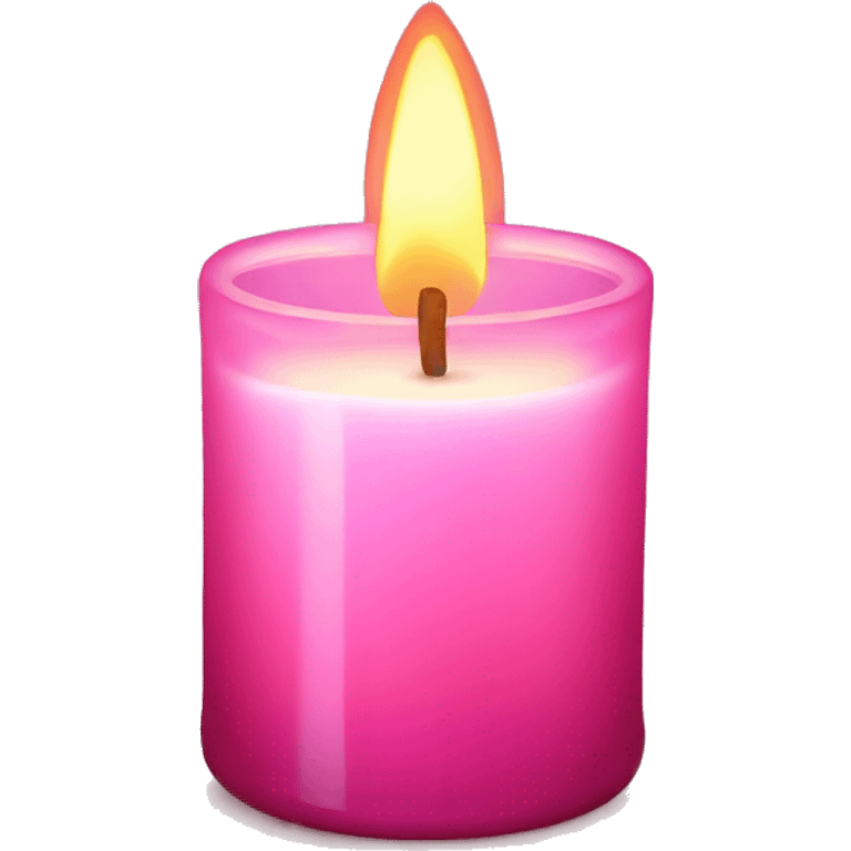 Pink glass candle with warm light emoji