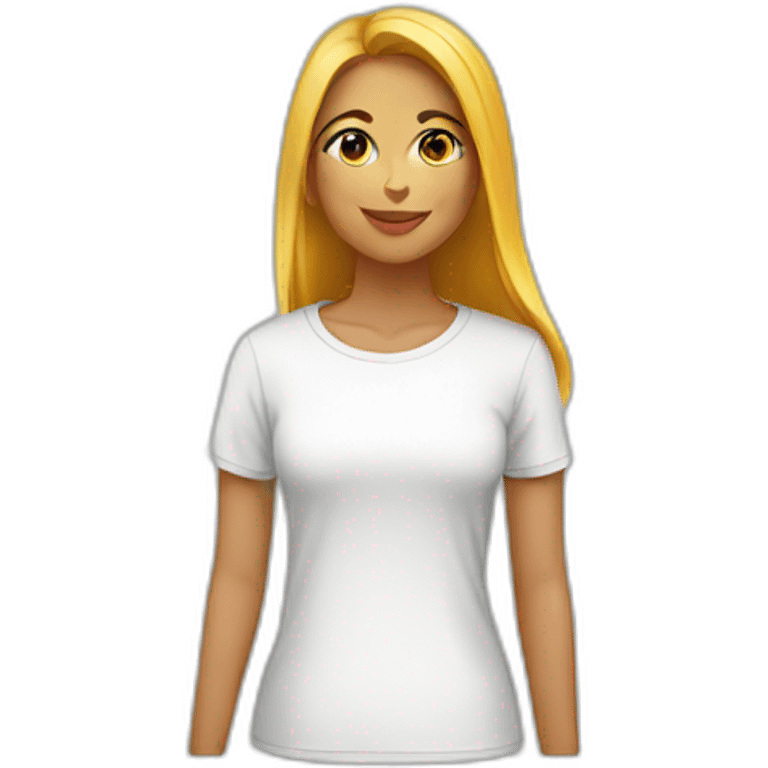 Femme avec tee shirt Algérie emoji