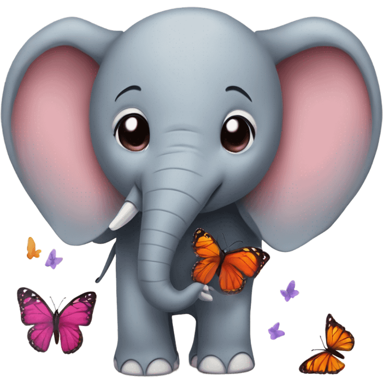 Elephant with butterfly wings and loves to paint  emoji