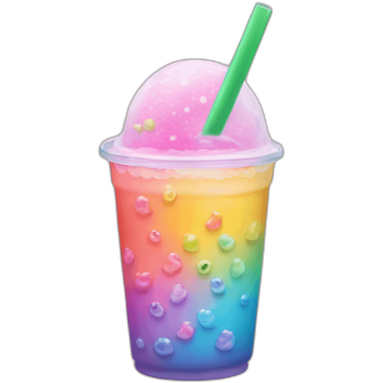 Regenbogen Bubble tea emoji