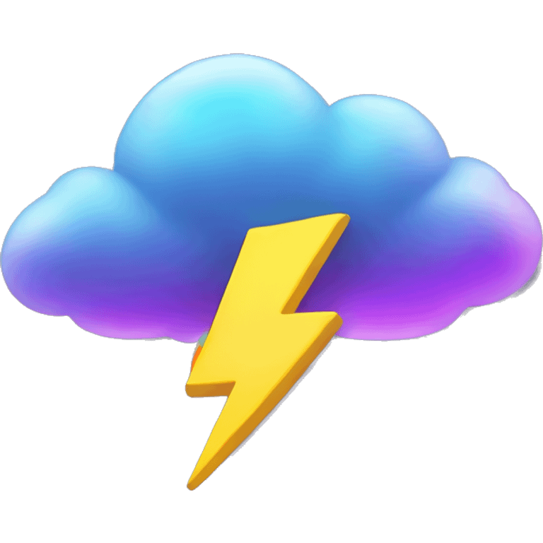 Dark iridescent cloud glowing with lightning bolts emoji