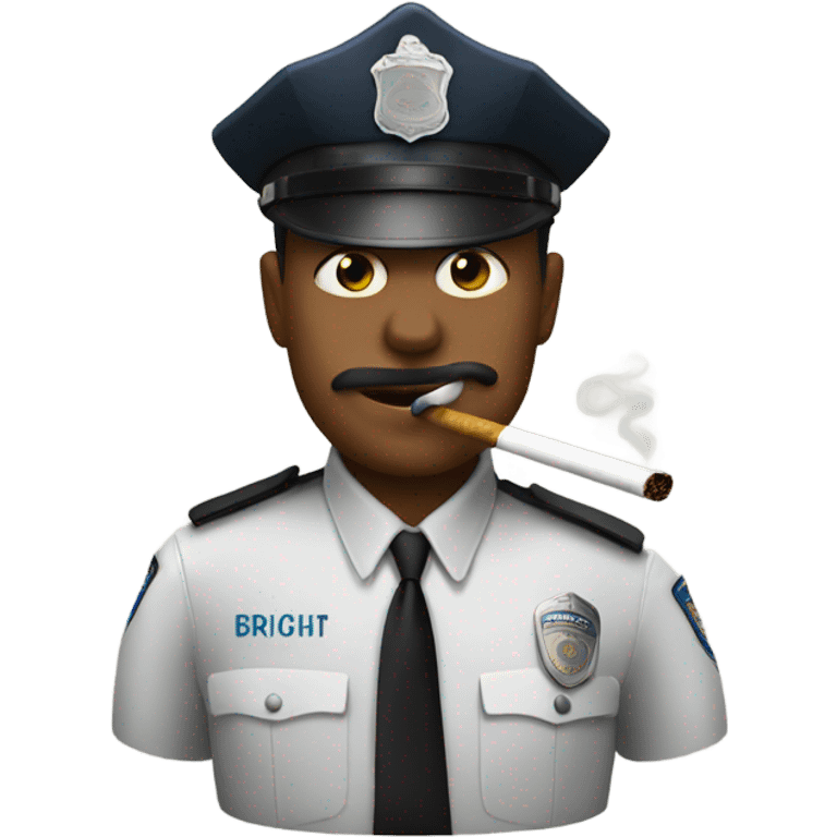 Cop smoking a cigarette emoji