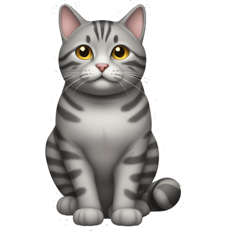 Fat grey tabby cat emoji