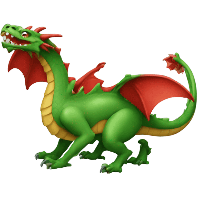 graoully dragon, green body and red back emoji