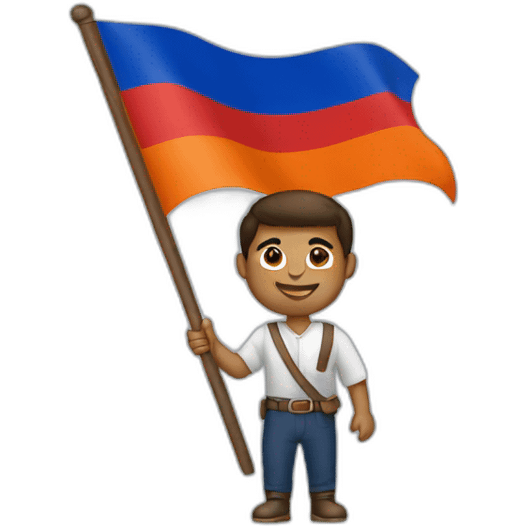 Men holding Armenian flag  emoji