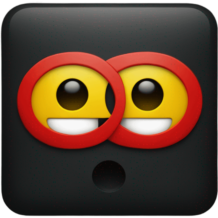 a black and red rectangle with a medium-sized yellow circle in the middle emoji