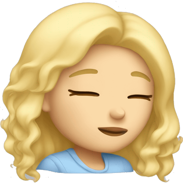 Blonde girl sleeping  emoji