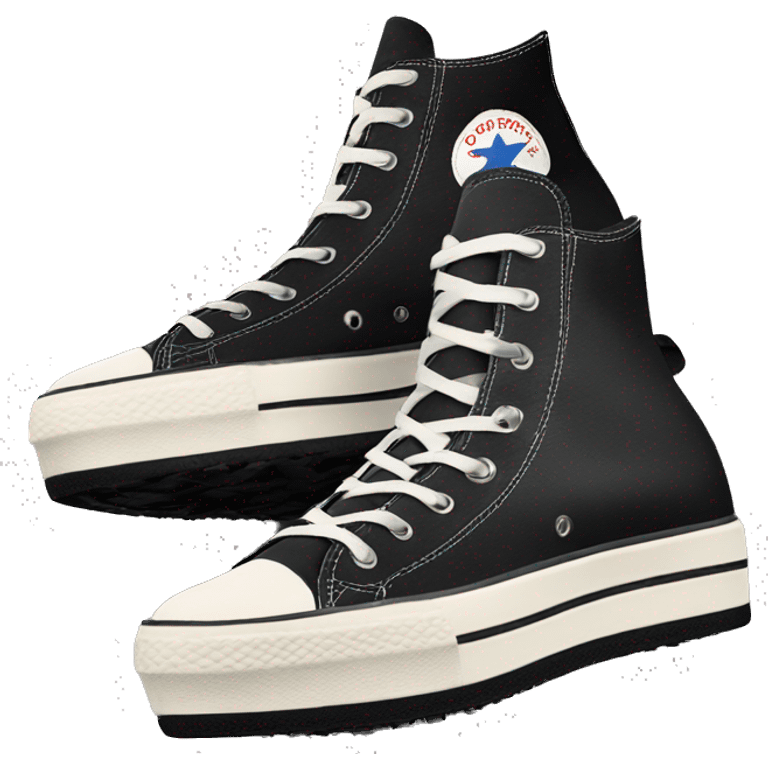 Black platform converse platform shoes hike  emoji