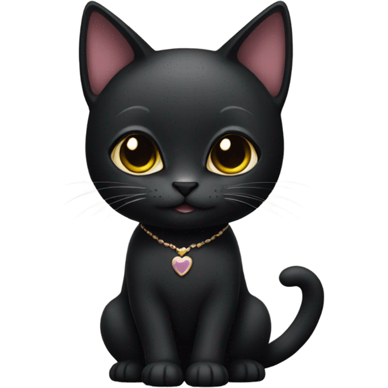 Black cat wearing dress emoji