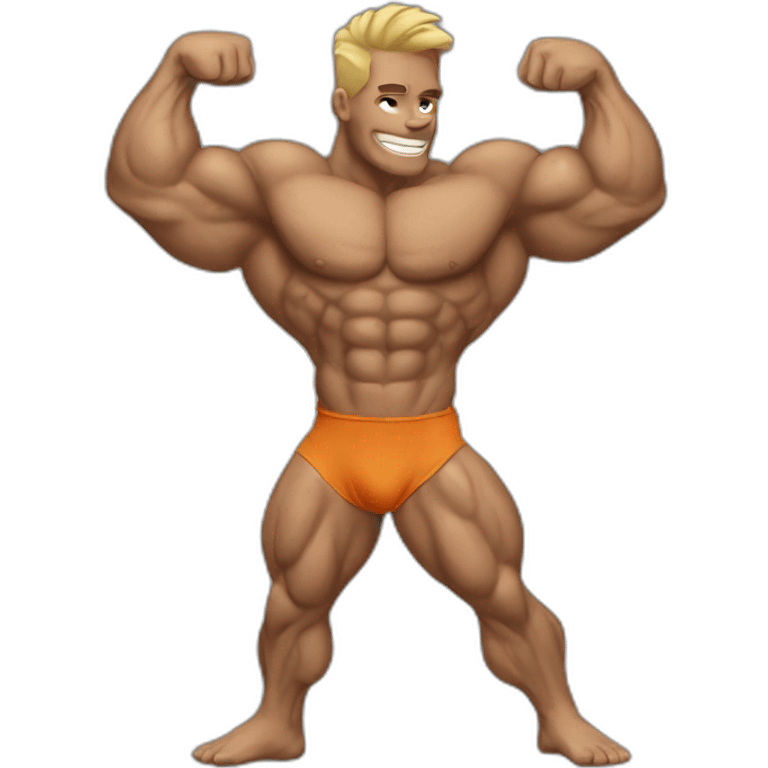 Bodybuilder with a big emoji