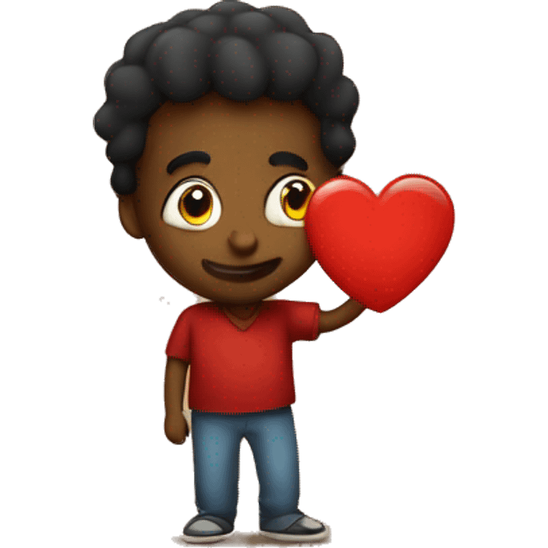 love heart with ethiopian guy in the middle  emoji