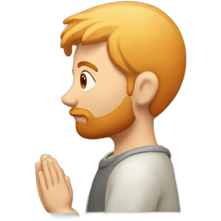 man with orange beard and short blond hair as he praying  emoji