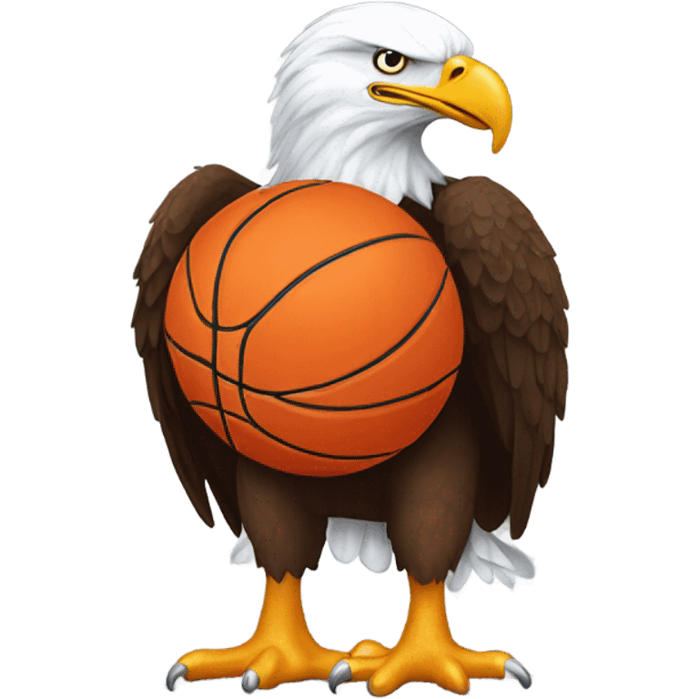 Bald eagle wearing orange “Avalon” basketball jersey emoji