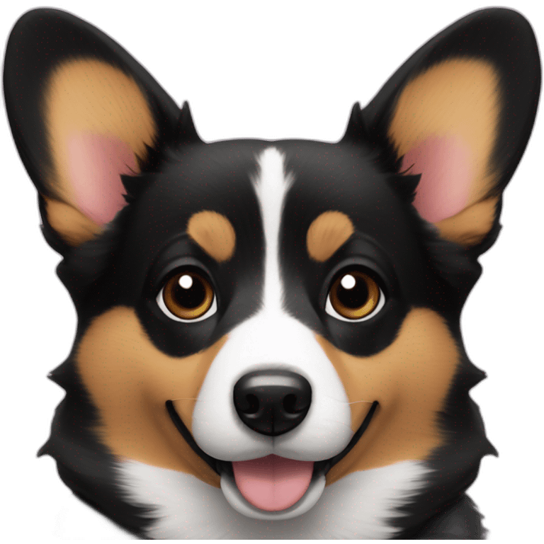 Black corgi heart eyes emoji