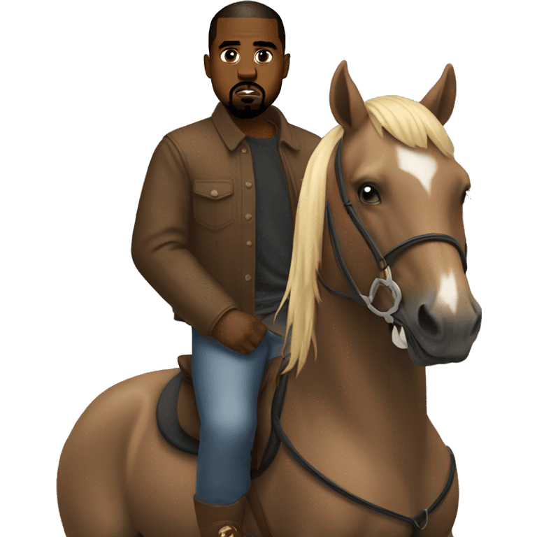 kanye west on a horse emoji