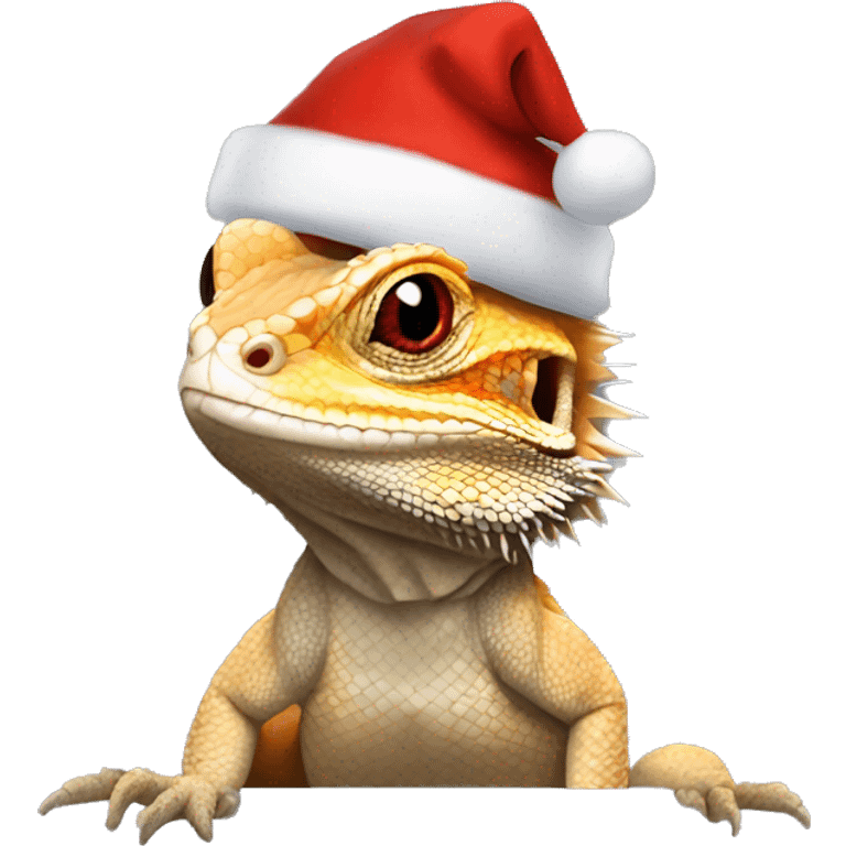 Bearded dragon with Santa hat  emoji