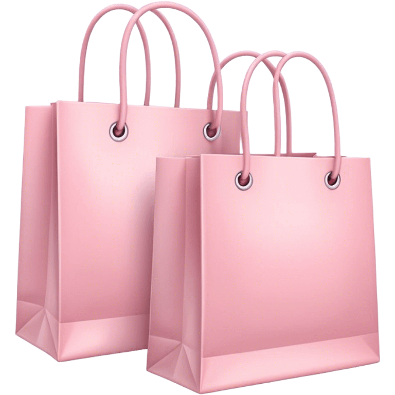 Two Soft pink shopping bags emoji