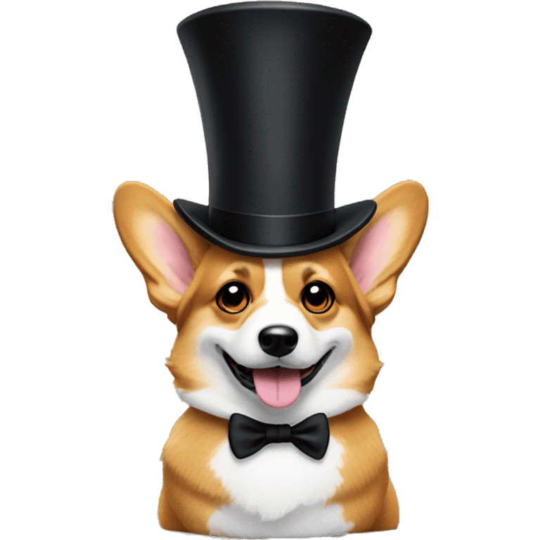 Corgi wearing tophat emoji