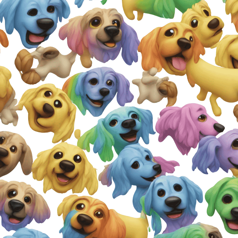 Rainbow dog emoji