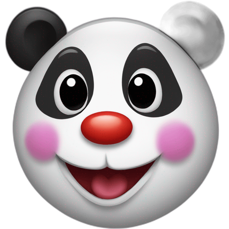 A clown face with a panda emoji